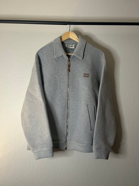 Miu Miu Grey Blouson Pleated Jacket