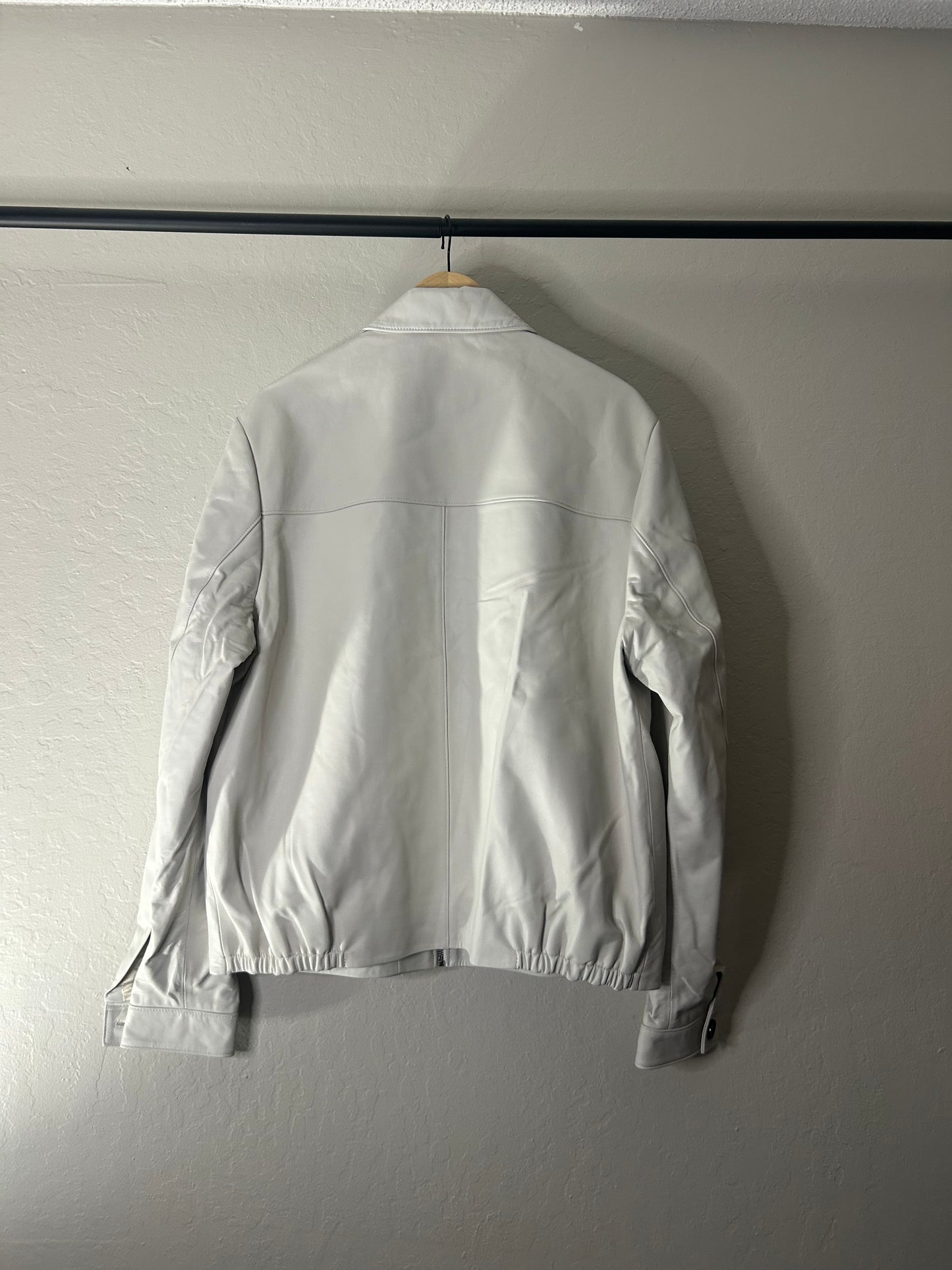 Prada White Leather Work Jacket