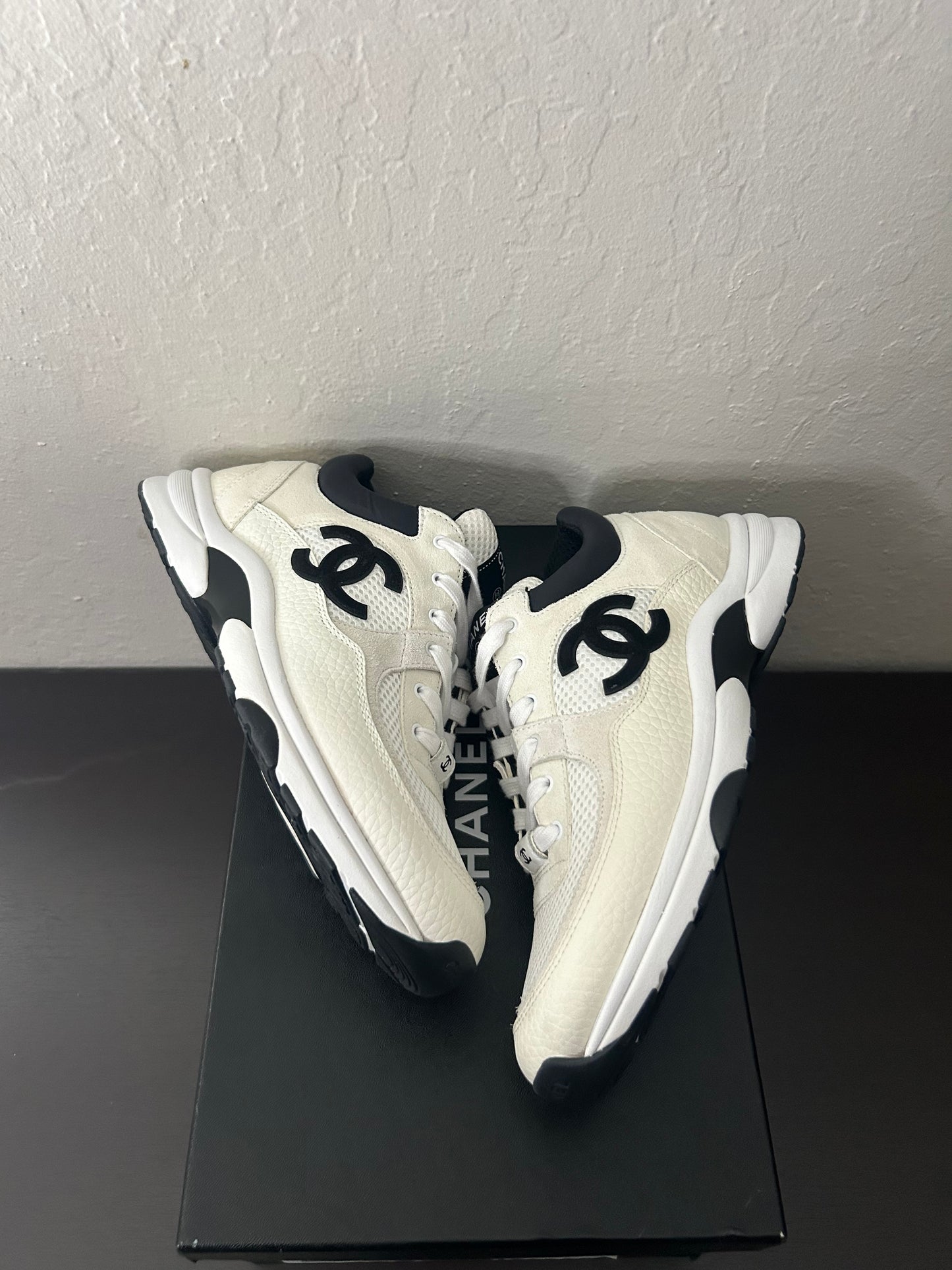 Chanel White CC Runners