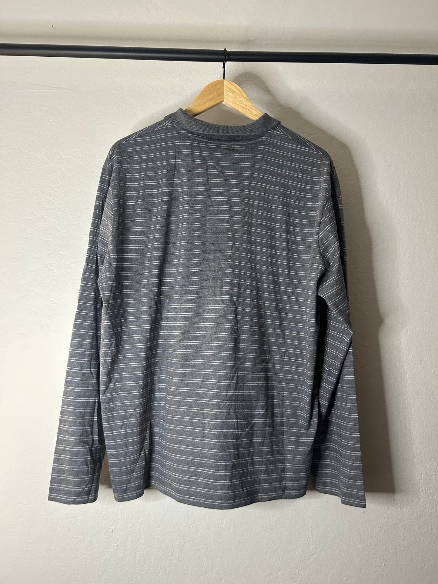 Miu Miu Grey Striped Polo Longsleeve
