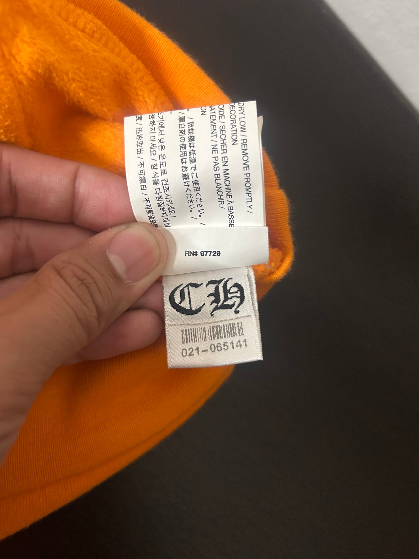 Chrome Hearts Off White Orange Scroll Hoodie